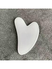 Jade Gua Sha Tool - 1 heart-shaped gua sha board, white