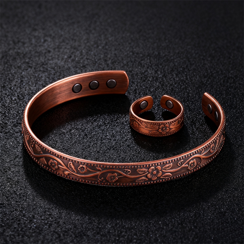Health Wellness Bracelet - Magnetic Copper Therapy Bracelet Cuff and