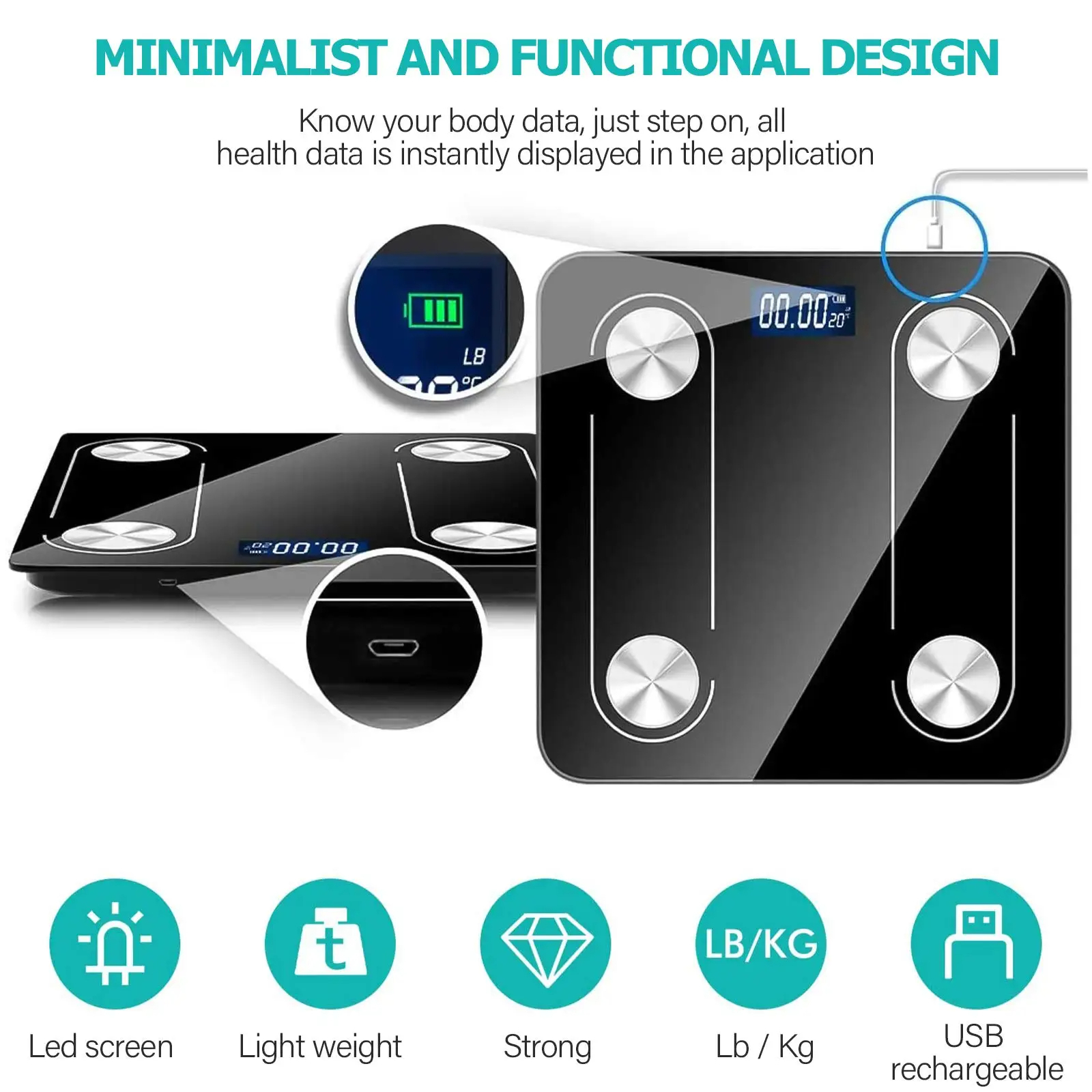 Body Fat Scale Square Body Sca - مراجعة Digital Body Weight Scale وسعره