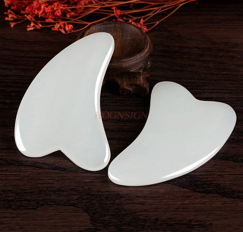 2pcs Natural jade facial shavi - مراجعة Jade Gua Sha Tool وسعره