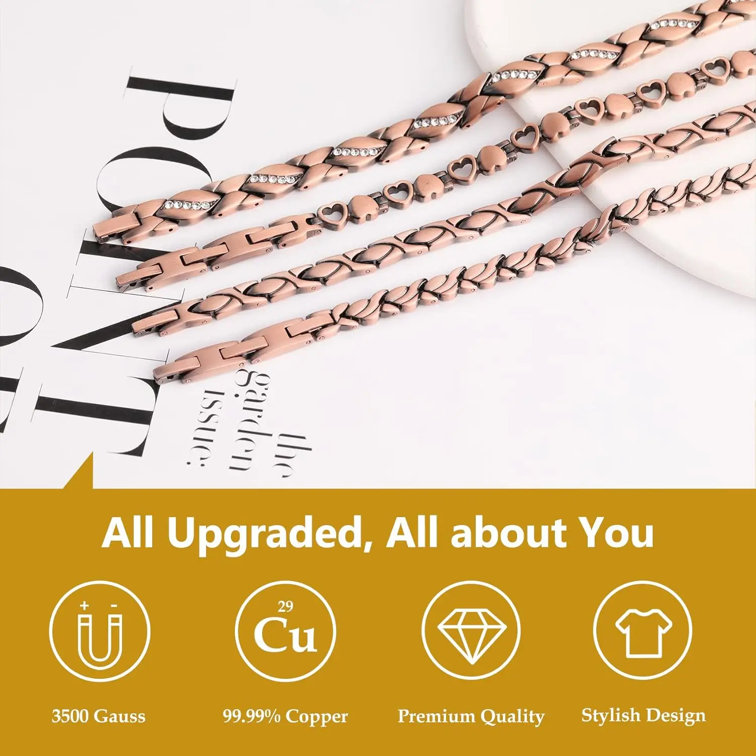 ARADOO Pure Copper Magnetic Br - مراجعة Health Wellness Bracelet وسعره