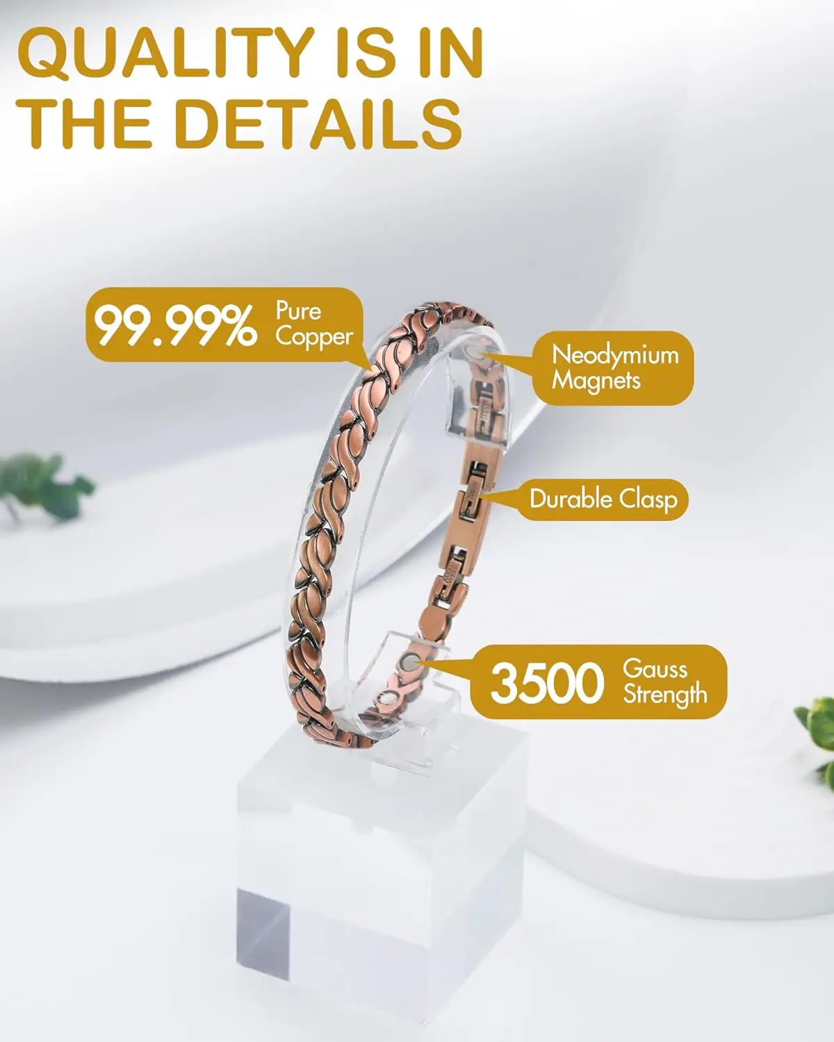 ARADOO Pure Copper Magnetic Br - مراجعة Health Wellness Bracelet وسعره