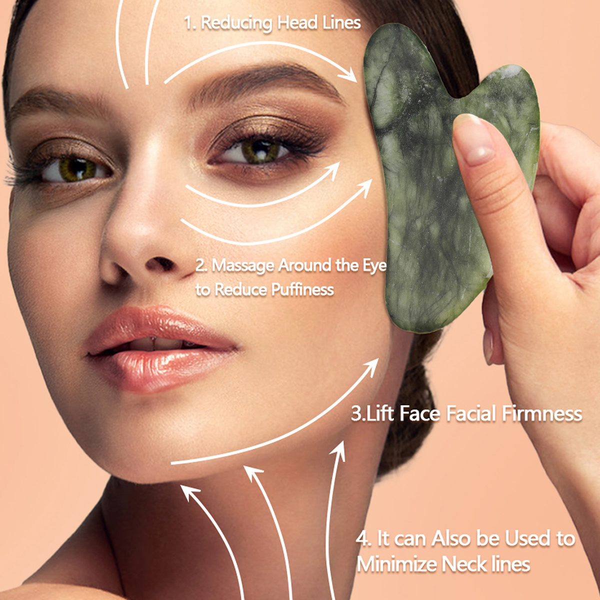 Natural Jade Roller Face Gua S - مراجعة Jade Gua Sha Tool وسعره