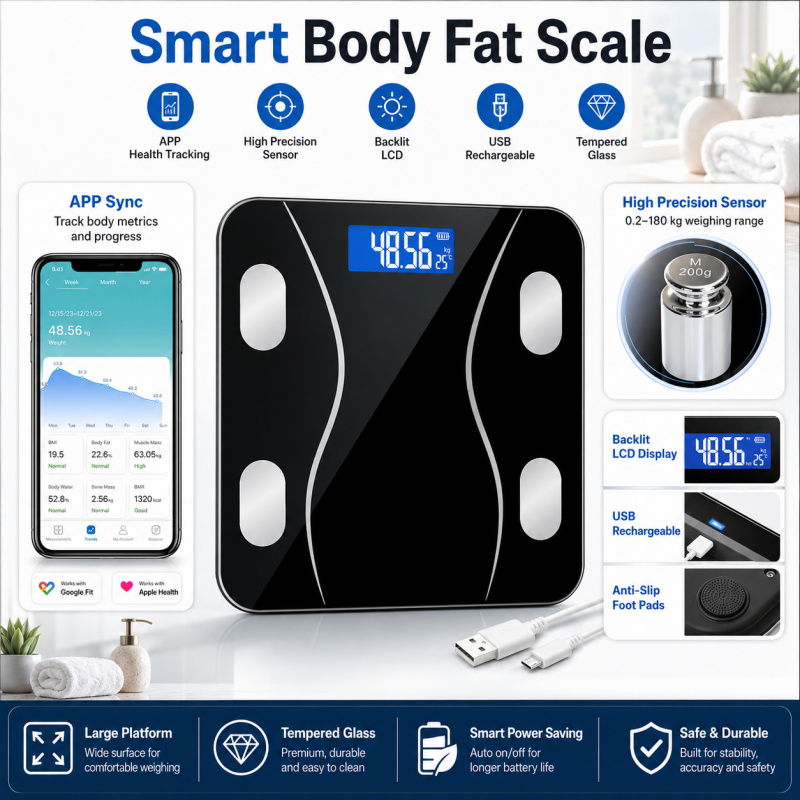 Bluetooth Body Fat Scale Recha - مراجعة Digital Body Weight Scale وسعره